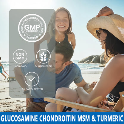 Glucosamine Chondroitin Softgels – High Absorption Joint Support with MSM & Turmeric | 120 Capsules