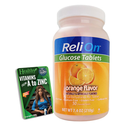 Healthy Surplus Glucose Tablets – 50 Chewables & Vital Volume Tips Card
