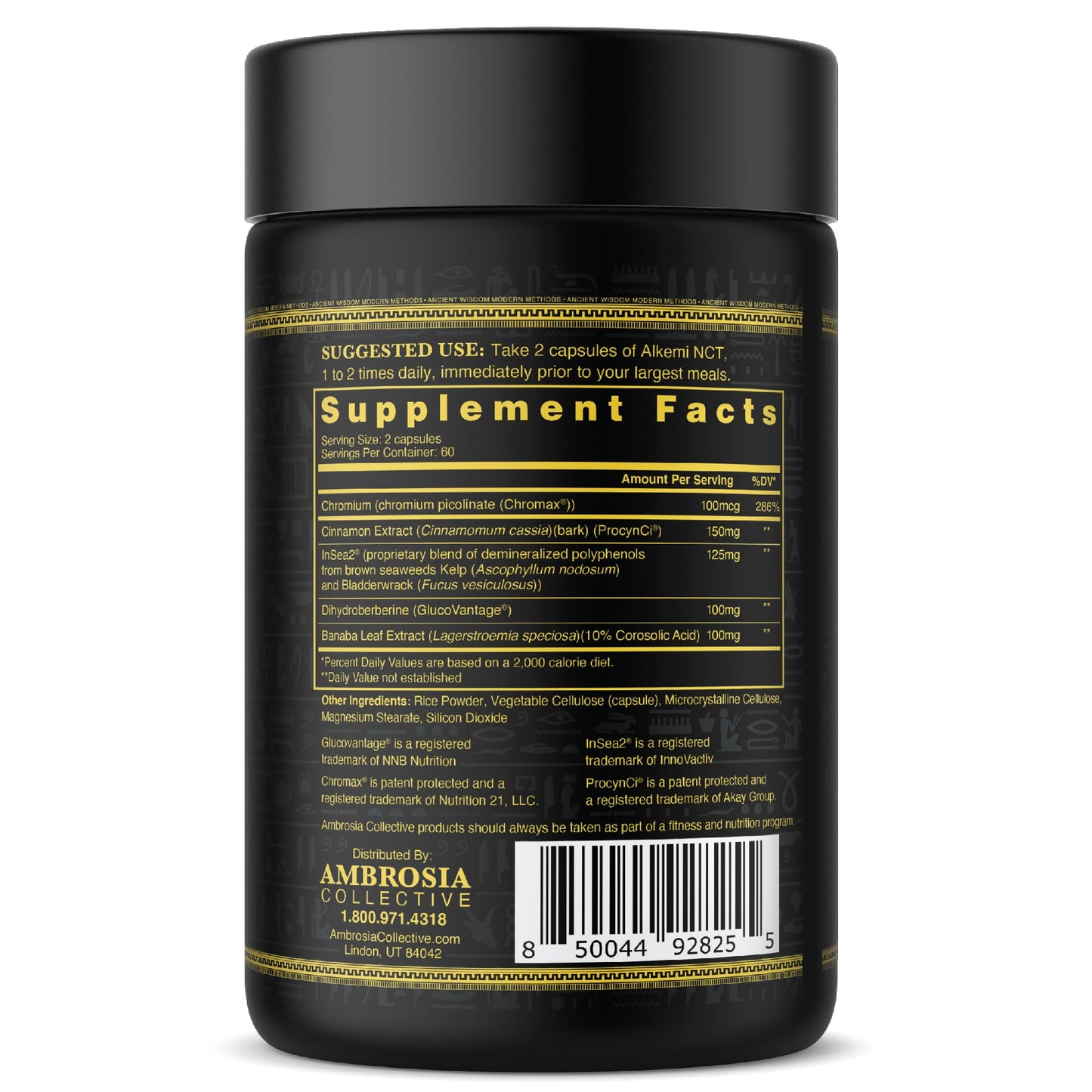 Alkemi NCT® - Support Agent with Berberine, ProCynCi® Cinnamon Extract, Chromium Picolinate, InSea2®, and GlucoVantage