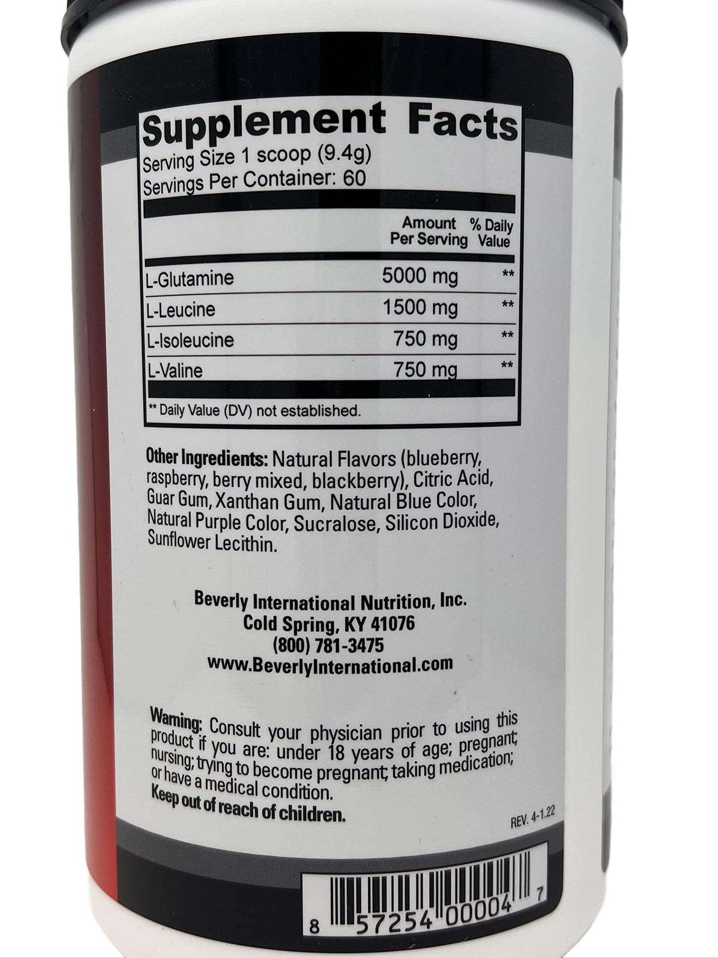 Beverly International Glutamine Select - 60 Servings | Lean Muscle & Recovery