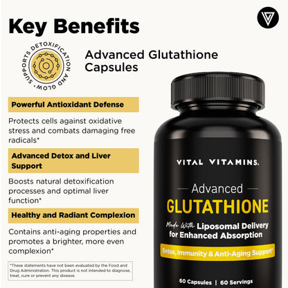 Vital Vitamins Glutathione Supplement — 500mg Liposomal Delivery