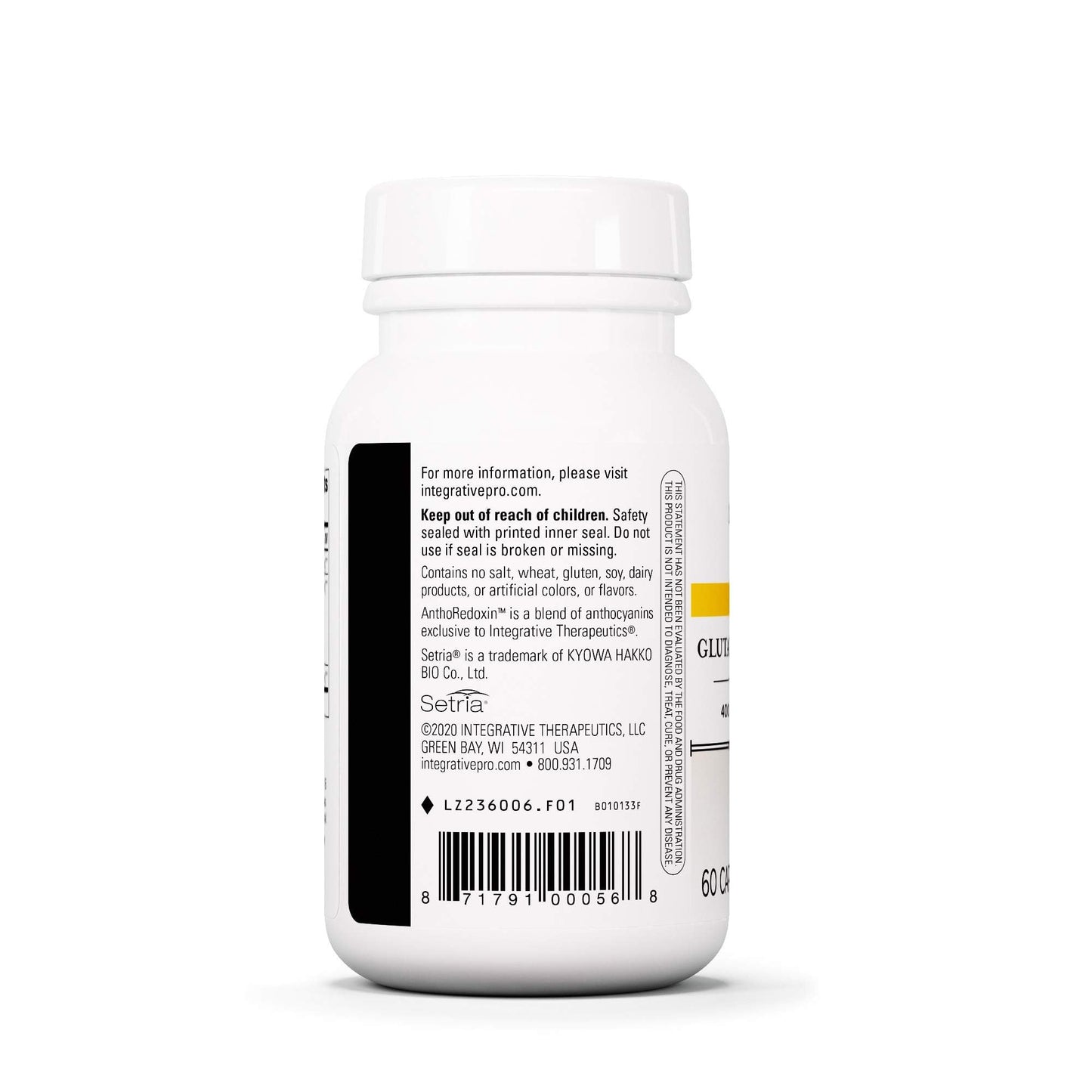 Integrative Therapeutics Glutathione Cell Defense - 60 Capsules | 400 mg Reduced GSH, L-Cysteine, and Anthocyanins