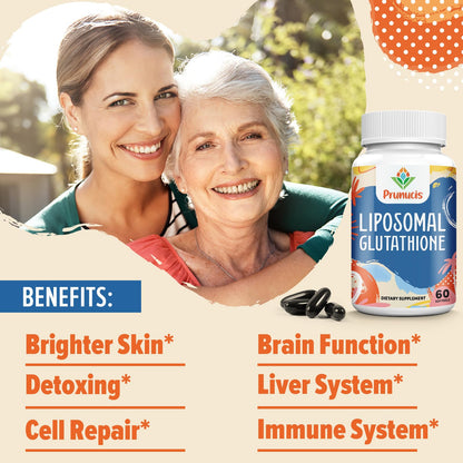 Prunucis 2400MG Liposomal Glutathione with Vitamin C, Milk Thistle & Alpha-Lipoic Acid – High Absorption, 360 Softgels