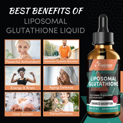 Zeylamum 2000MG Liposomal Glutathione Liquid Drops – Ultra-Absorption, Immune & Skin Support (12.12 oz)