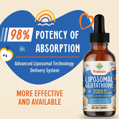 Prunucis 2000MG Liposomal Glutathione Liquid – 98% Absorption | Vegan