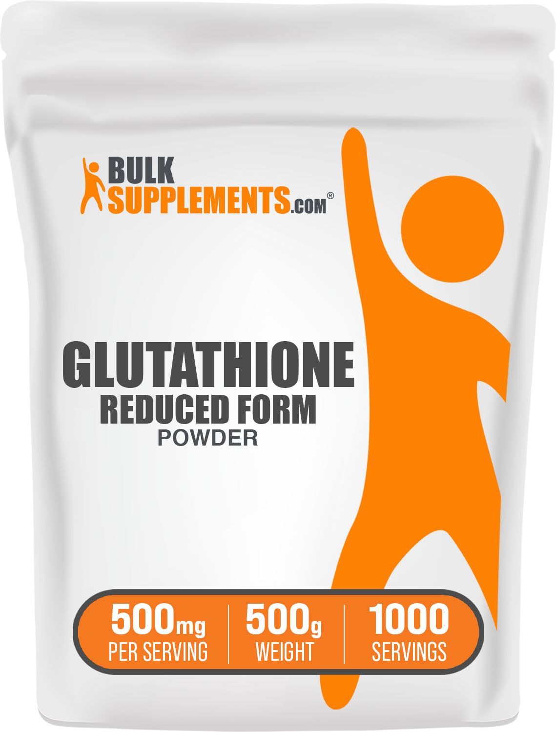 BulkSupplements Glutathione Reduced Powder – 500 mg per Serving, Gluten Free, 500 g