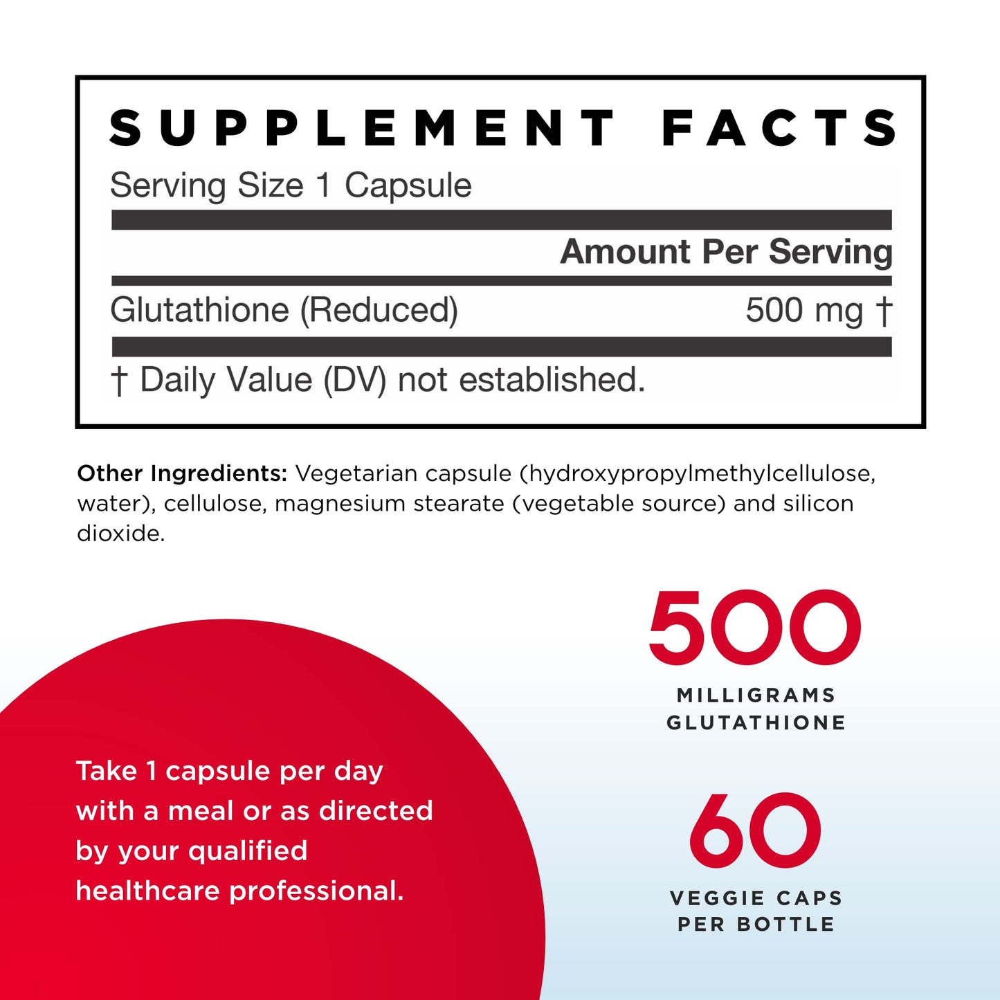 Jarrow Formulas Glutathione Reduced 500 mg – 60 Capsules (Pack of 2)