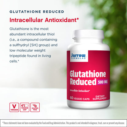 Jarrow Formulas Glutathione Reduced 500 mg – 60 Capsules (Pack of 2)