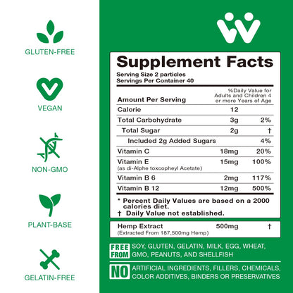 WACHRAY Nutrition: 3 Packs Organic Hemp Gummies – 7.5M High Strength Hemp Oil Infused, 240 Gummies per Bottle