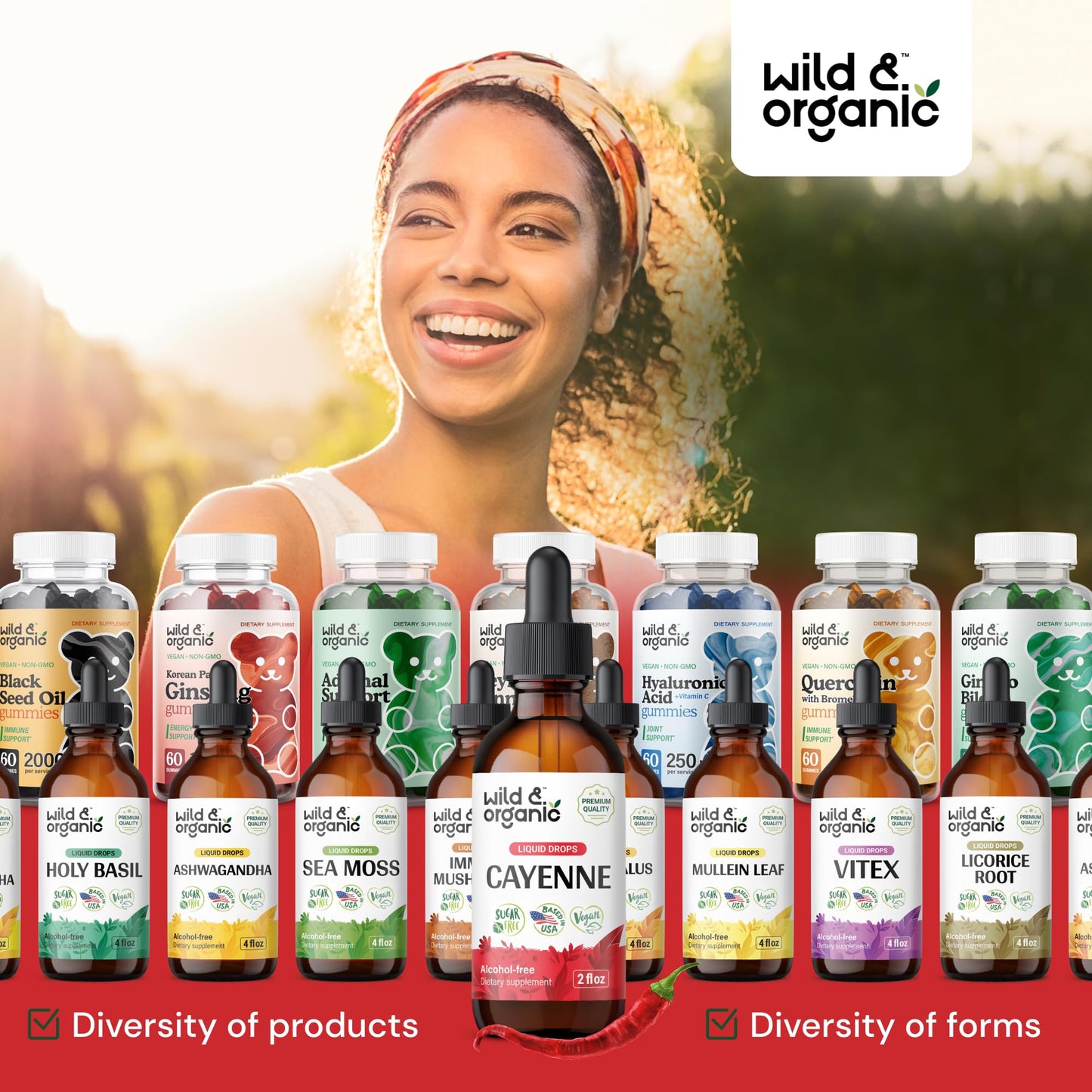 Wild & Organic Cayenne Pepper Tincture - Digestive Support, Alcohol-Free Drops, 2 fl oz