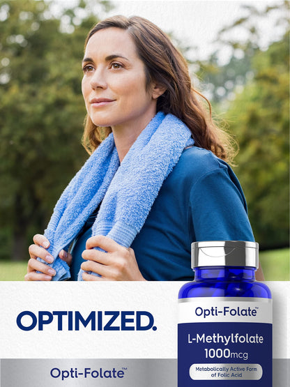 Carlyle L-Methylfolate 1000mcg | 200 Capsules | Opti-Folate – Non-GMO, Gluten Free | 5-MTHF Methyl Folate