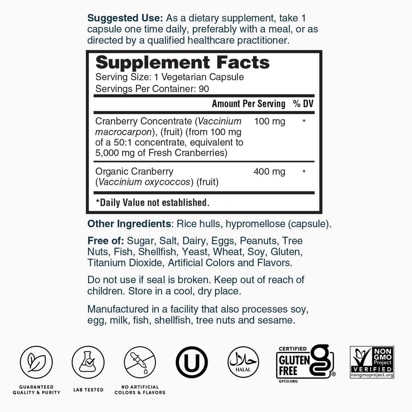 Nature's Lab Cranberry 5400mg – 90 Vegan Capsules – UTI Support, Gluten Free, Non-GMO
