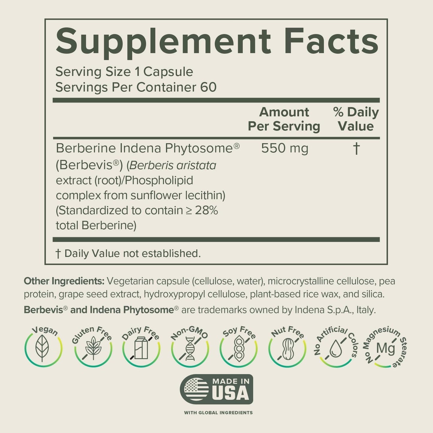 Prominent Nutrition Berberine Phytosome Supplement - Gut Support, 550 mg, 60 Count (2 Pack)