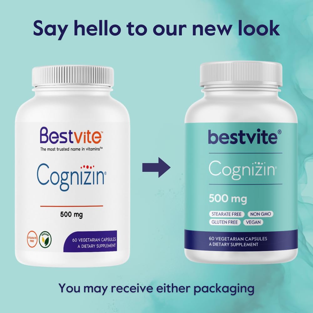 BESTVITE Cognizin Citicoline 500mg – 120 Vegetarian Capsules | Premium Nootropic
