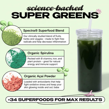 Kiala Nutrition Super Greens — Organic Greens Powder with Spectra Blend, Tropical Splash, 30 Servings