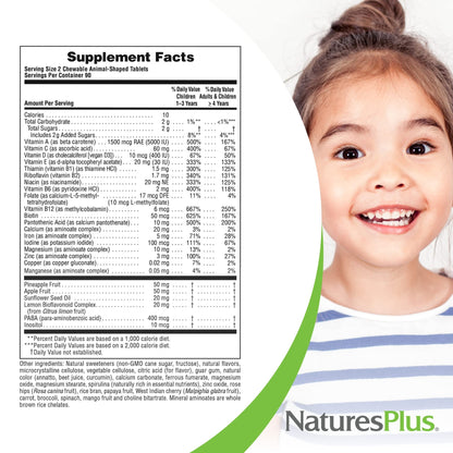 Natures Plus Animal Parade Kids Multivitamin - Orange Flavor, 180 Chewables