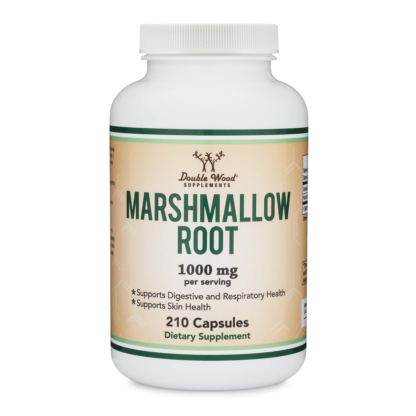 Marshmallow Root Capsules - 210 Count, 1000mg per Serving | Vegan, Gluten Free | Double Wood