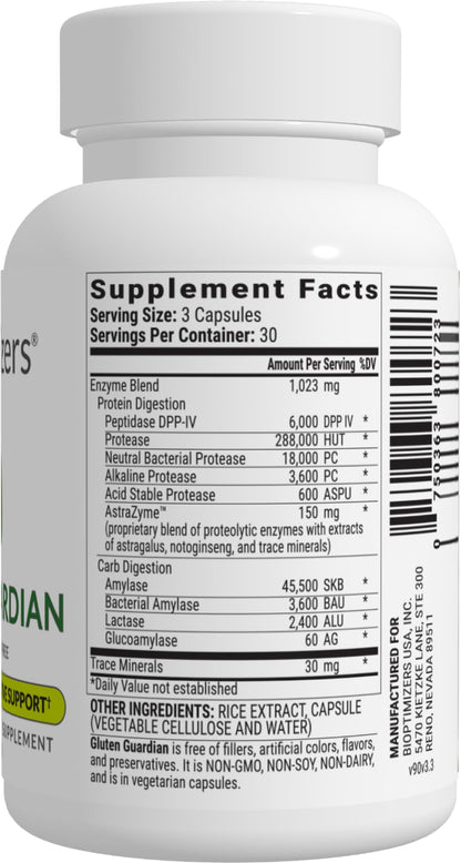 Gluten Guardian 3.0 – DPP-IV Enzyme for Gluten Digestion | 90 Capsules