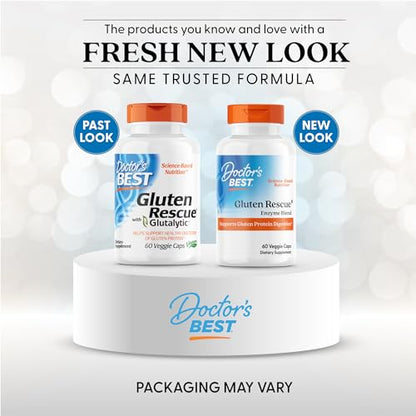 Doctor's Best Gluten Rescue with Glutalytic – Non-GMO, Vegan, 60 Count (Pack of 1)