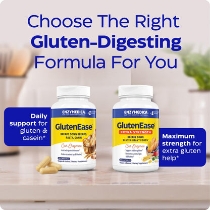 GlutenEase by Enzymedica | Advanced Digestive Enzymes for Gluten & Casein (120 Capsules)