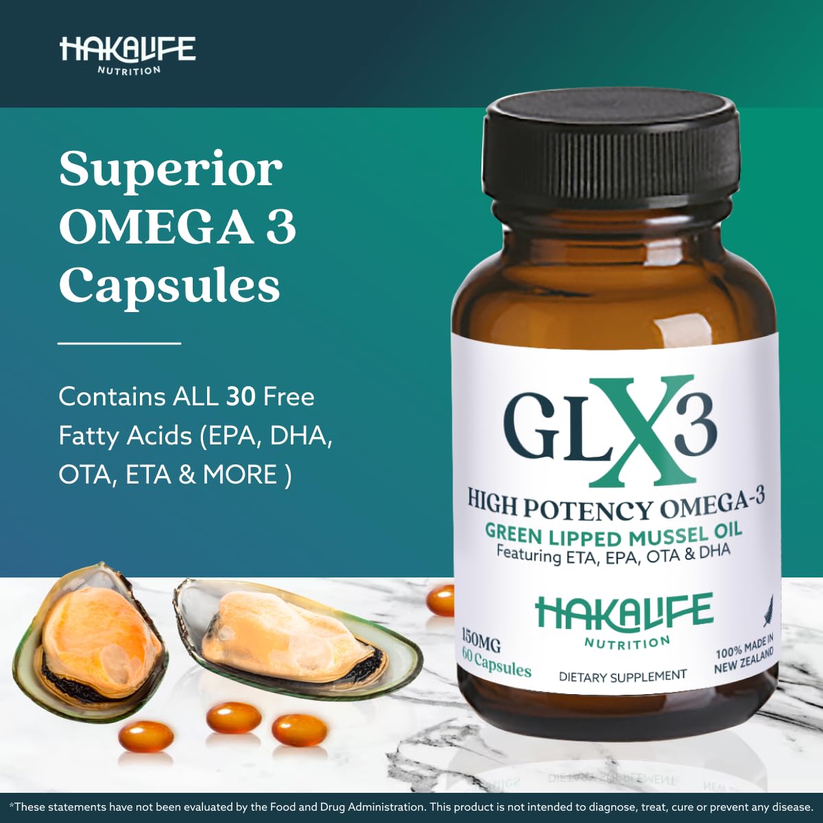 GLX3 Joint Support Omega-3 – NZ Green-Lipped Mussel Oil | HAKA Life Nutrition