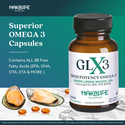 GLX3 Joint Support Omega-3 – NZ Green-Lipped Mussel Oil | HAKA Life Nutrition