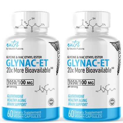 GlyNAC-ET NAC Supplement with Glycine & NACET | 20x Glutathione Support | 120 Capsules (2-Pack)