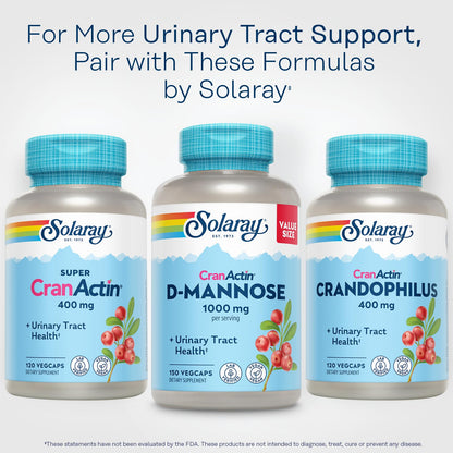 Solaray D-Mannose 1000mg with CranActin Cranberry – Urinary Health Support, Vegan, 150 VegCaps