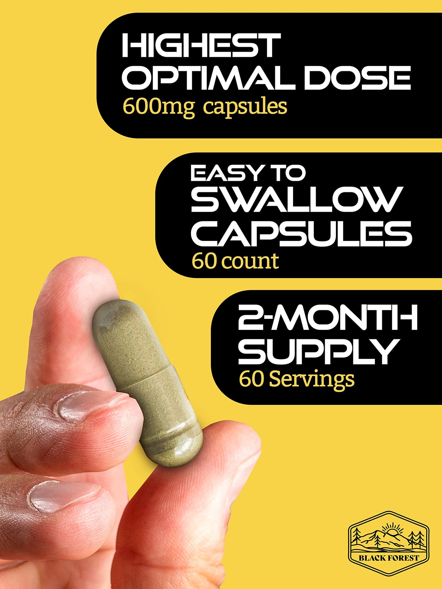 Black Forest Cistanche Tubulosa 200mg & Tongkat Ali 400mg (2-Month Supply) – Ultra-Pure with 50% Echinacoside + 10% Acetoside