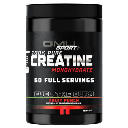 GMU SPORT Creatine Monohydrate Powder – Fruit Punch, 50 Servings | 5g per Scoop