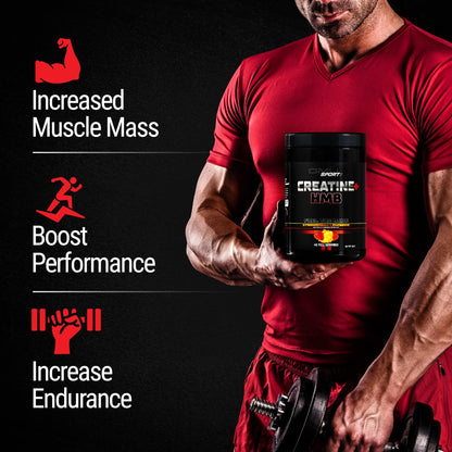 GMU SPORT Creatine 2.0 – Flavored Creatine + HMB Powder (45 Servings) | 5g Creatine Monohydrate + 3g HMB + Piperine | Strawberry Lemonade