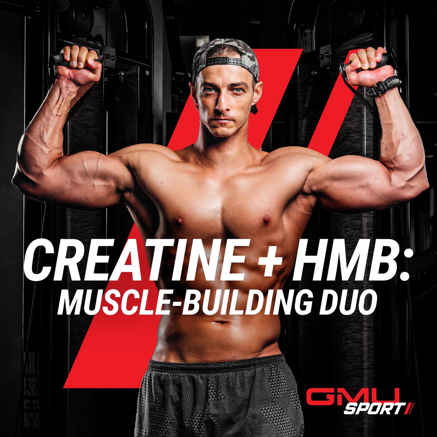 GMU SPORT Creatine 2.0 – Flavored Creatine + HMB Powder (45 Servings) | 5g Creatine Monohydrate + 3g HMB + Piperine | Strawberry Lemonade