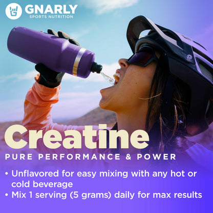 Gnarly Creatine Powder – Creapure, Vegan Creatine, NSF Sport Certified | 5g Monohydrate, Unflavored, 15.87 oz