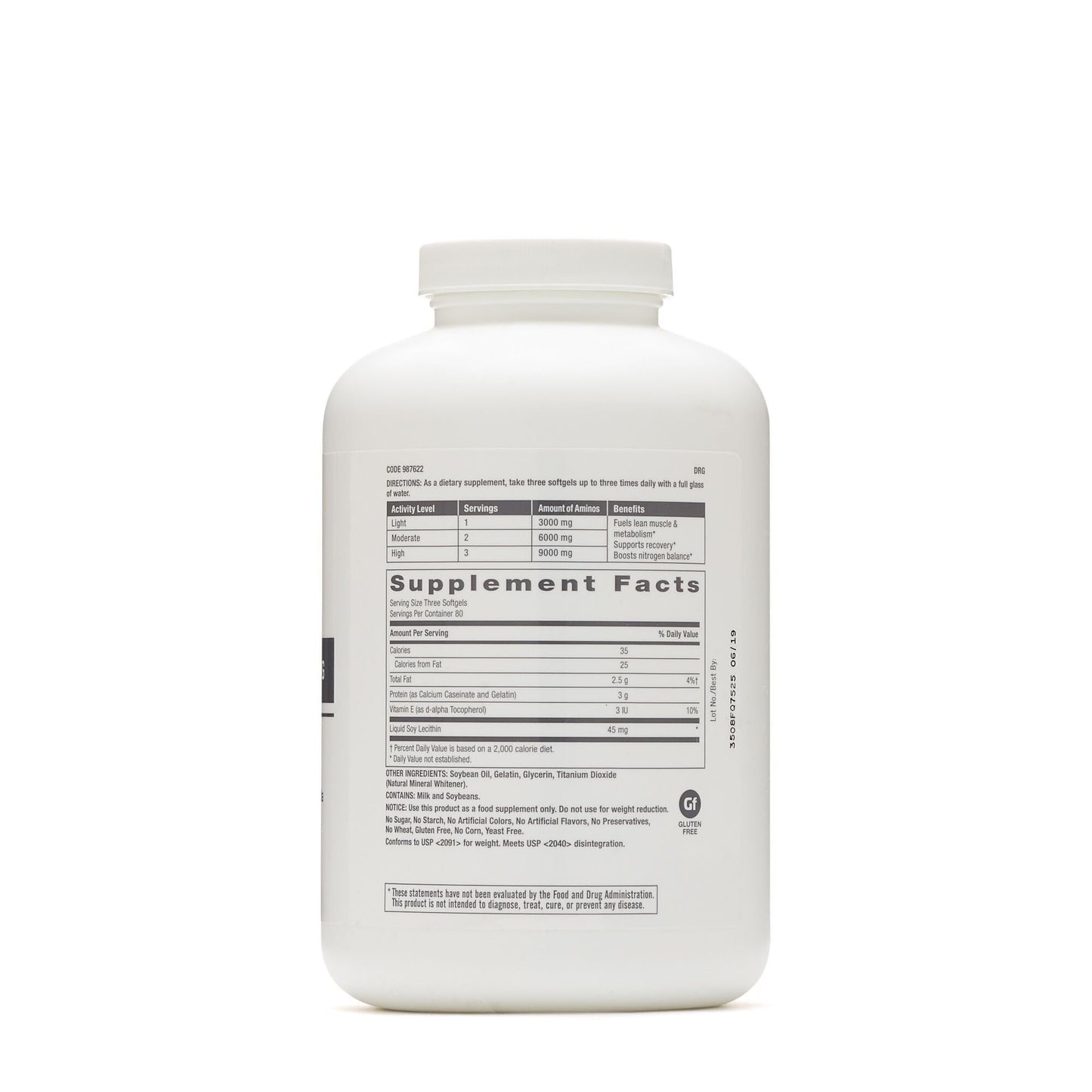 GNC Pro Performance Amino 3000mg Softgels — 240 Count for Protein Synthesis & Muscle Repair