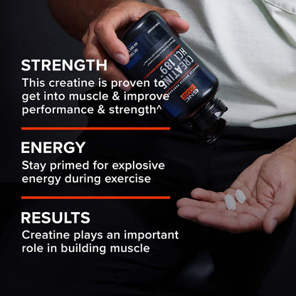 GNC AMP Creatine HCl 189 – Fast Absorption, Strength & Muscle Support | 60 Servings