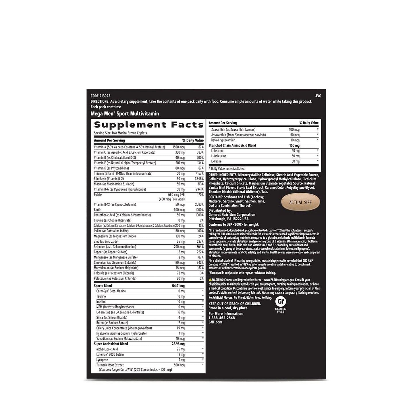 GNC AMP Men’s Strength Vitapak Program – 3-in-1 Pack with Creatine HCl & Multivitamin