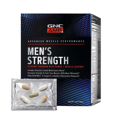 GNC AMP Men’s Strength Vitapak Program – 3-in-1 Pack with Creatine HCl & Multivitamin