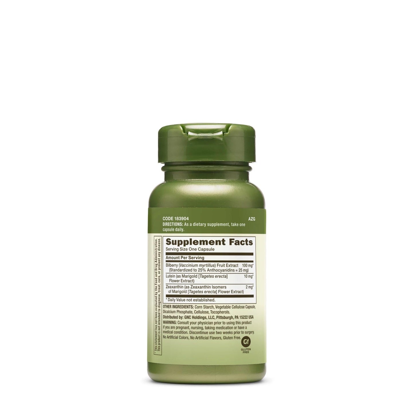 GNC Herbal Plus Bilberry Extract & Lutein Supplement — Vegetarian Eye Health Support, 60 Servings