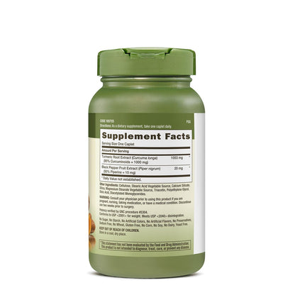 GNC Herbal Plus Turmeric Curcumin 1000mg – Extra Strength Vegetarian Supplement | 120 Servings
