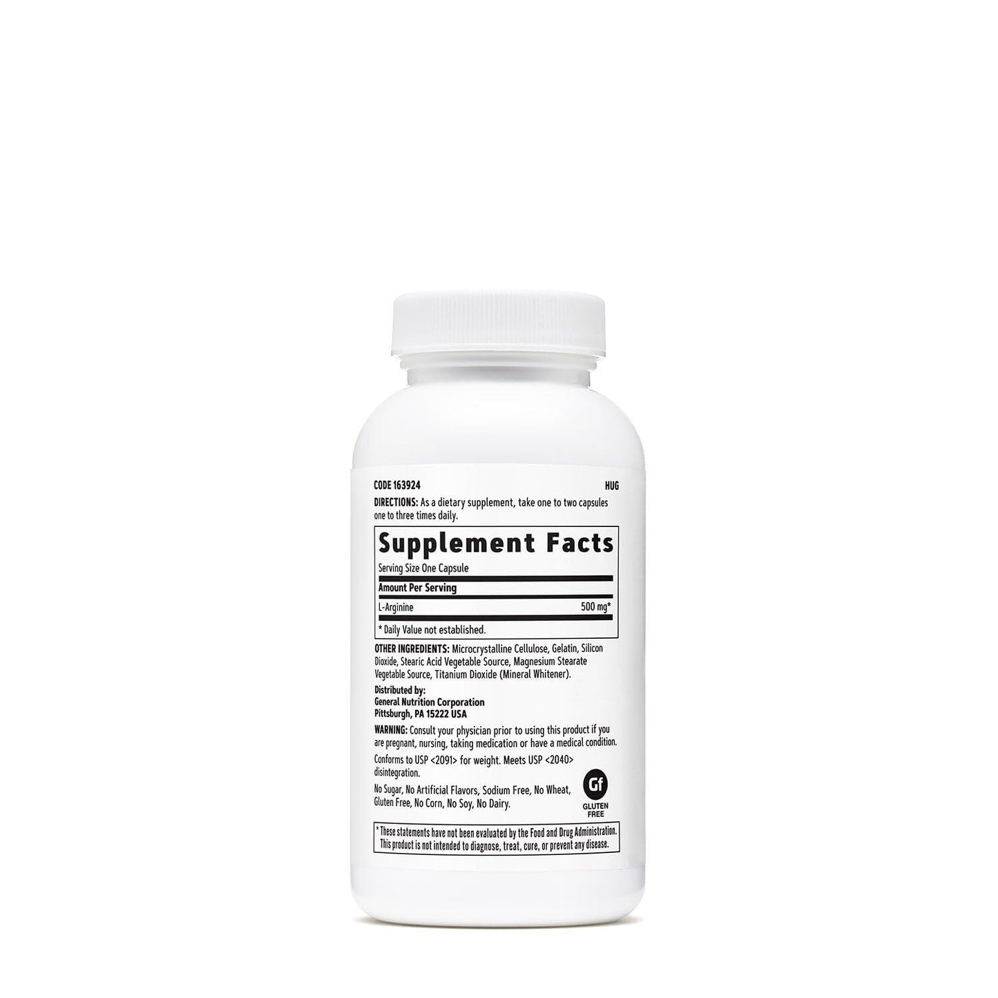 GNC L-Arginine 500mg Supplement – Supports Healthy Blood Vessel Tone | 90 Servings