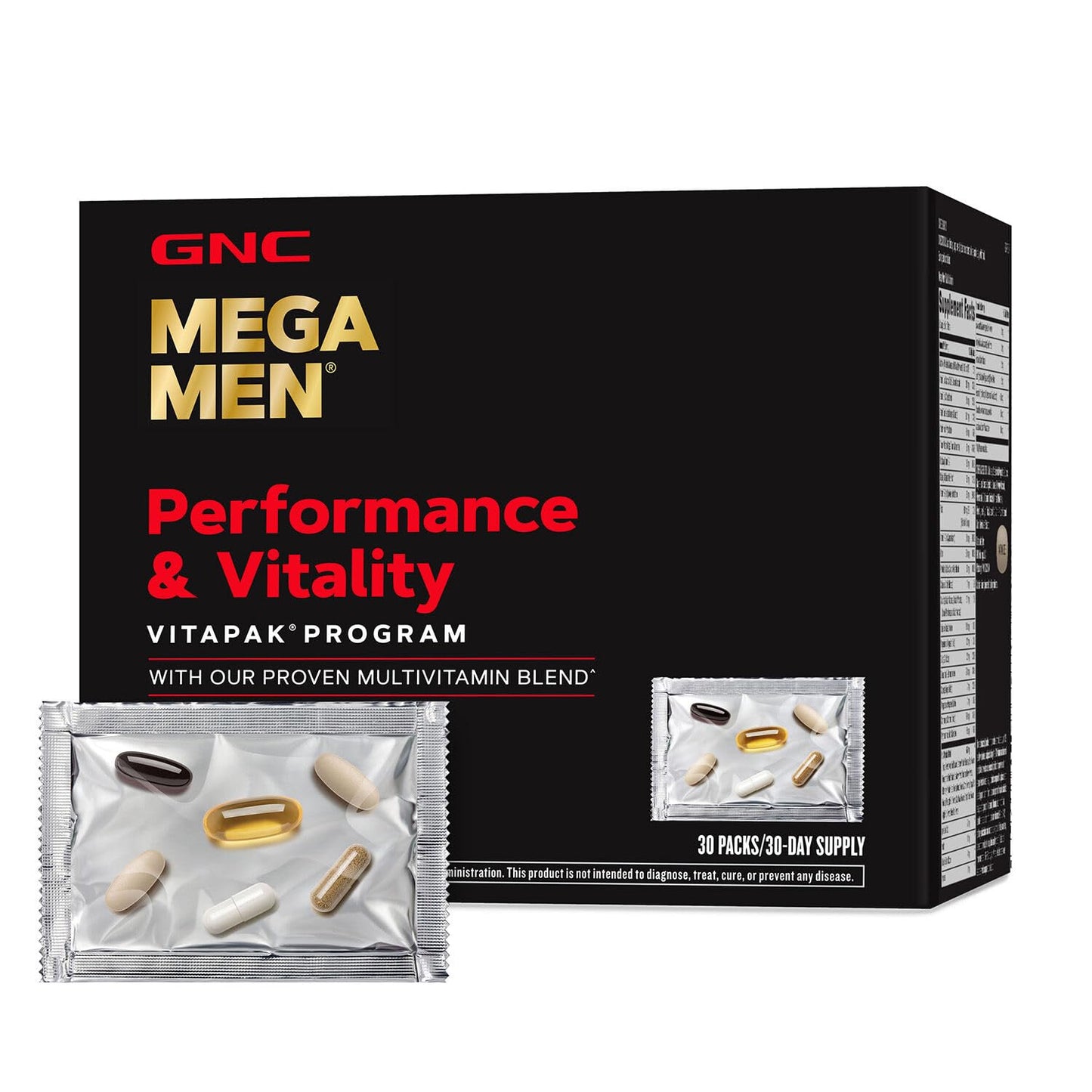 GNC Mega Men Performance and Vitality Vitapak – 5-in-1 Complete Nutrition (30 Packs)