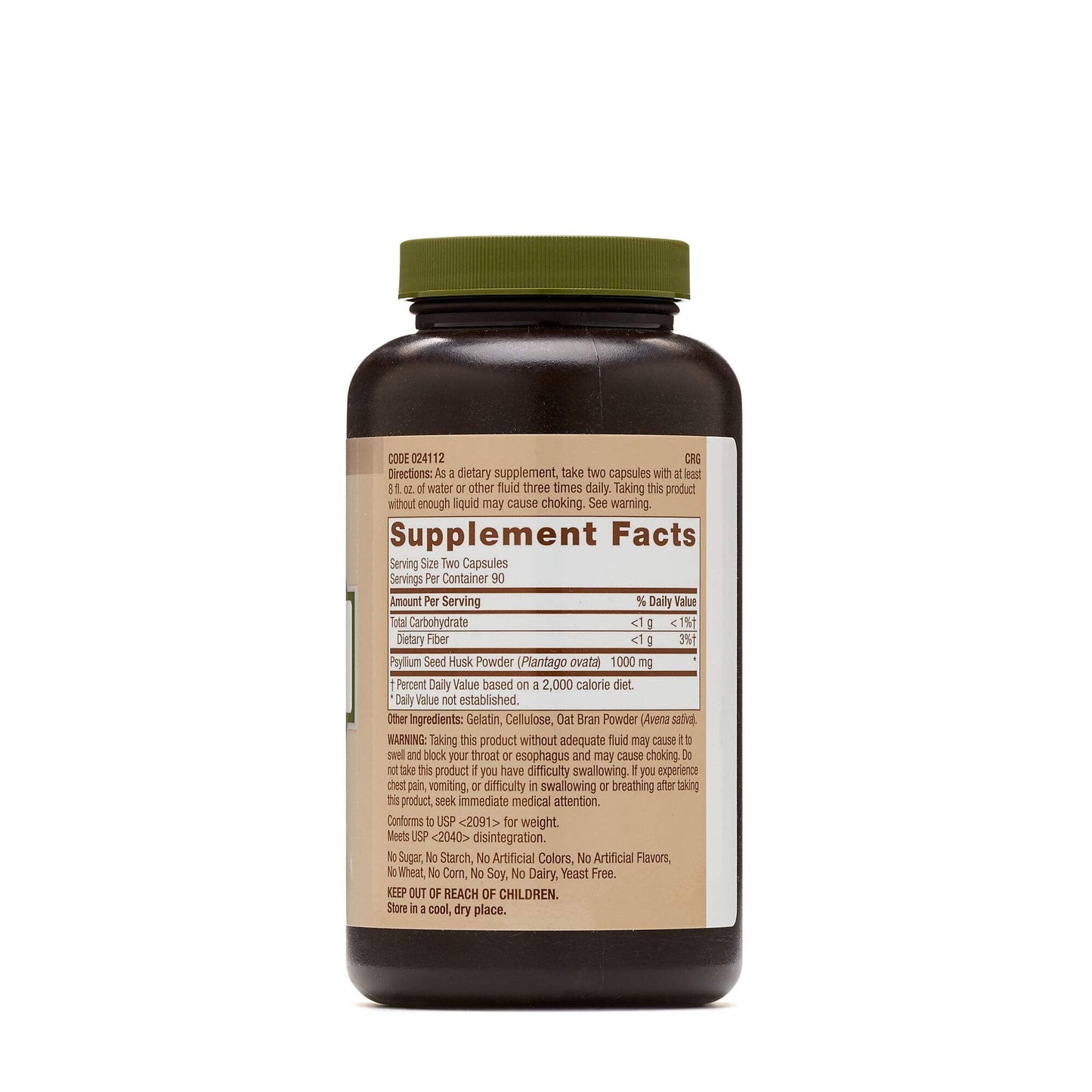 GNC Natural Brand Psyllium Seed Husk 500 mg - Digestive Health Support, 180 Capsules per Bottle (Pack of 2)