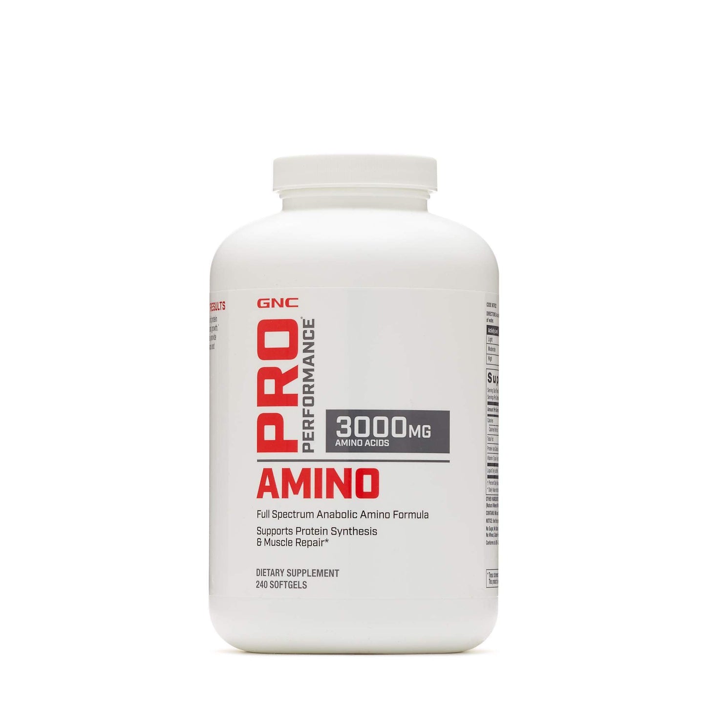 GNC Pro Performance Amino 3000mg Softgels — 240 Count for Protein Synthesis & Muscle Repair