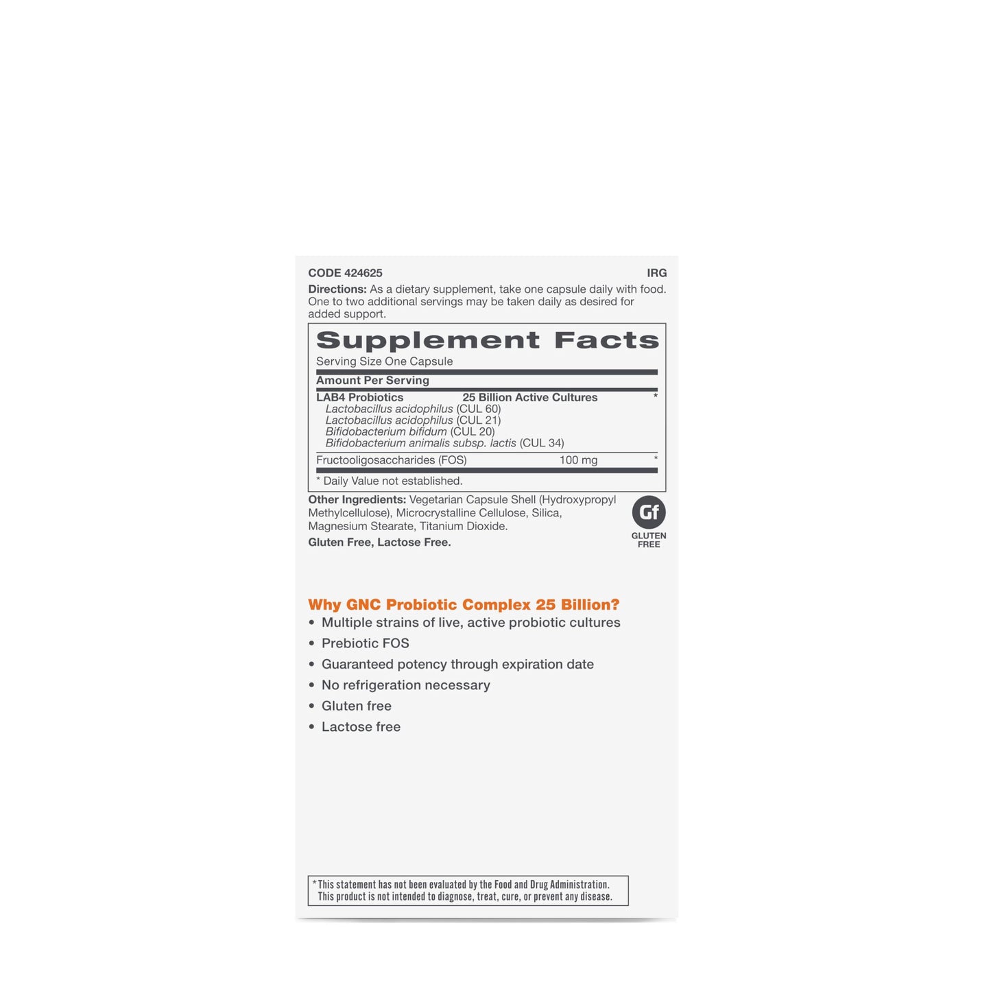 GNC Probiotic Complex - 25 Billion CFUs (30 Capsules) | Daily Digestive & Immune Support