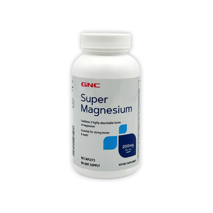 GNC Super Magnesium 400mg – Supports Strong Bones & Teeth | 90 Caplets