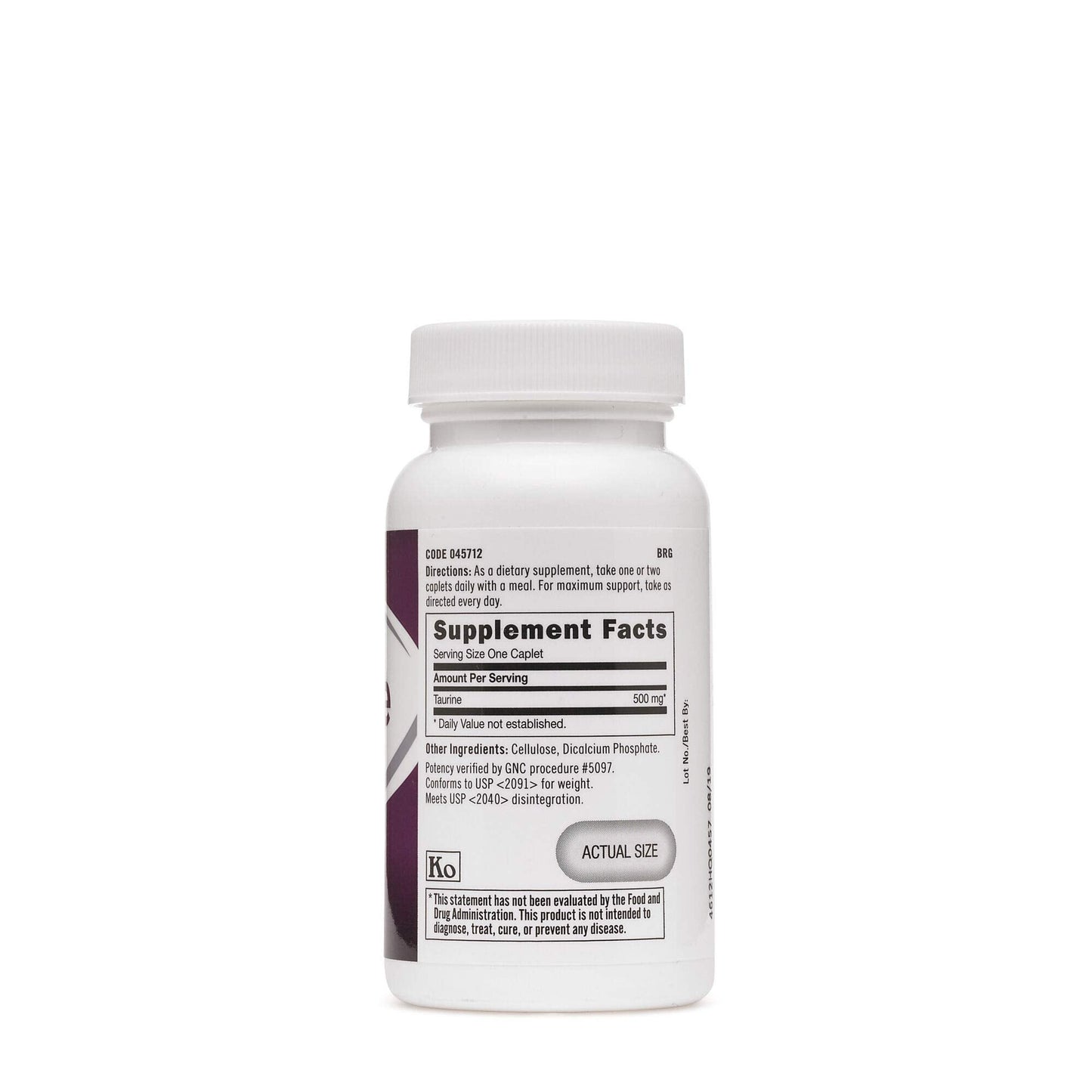 GNC Taurine 500mg – 50 Caplets (Pack of 2) | Supports Muscle Function