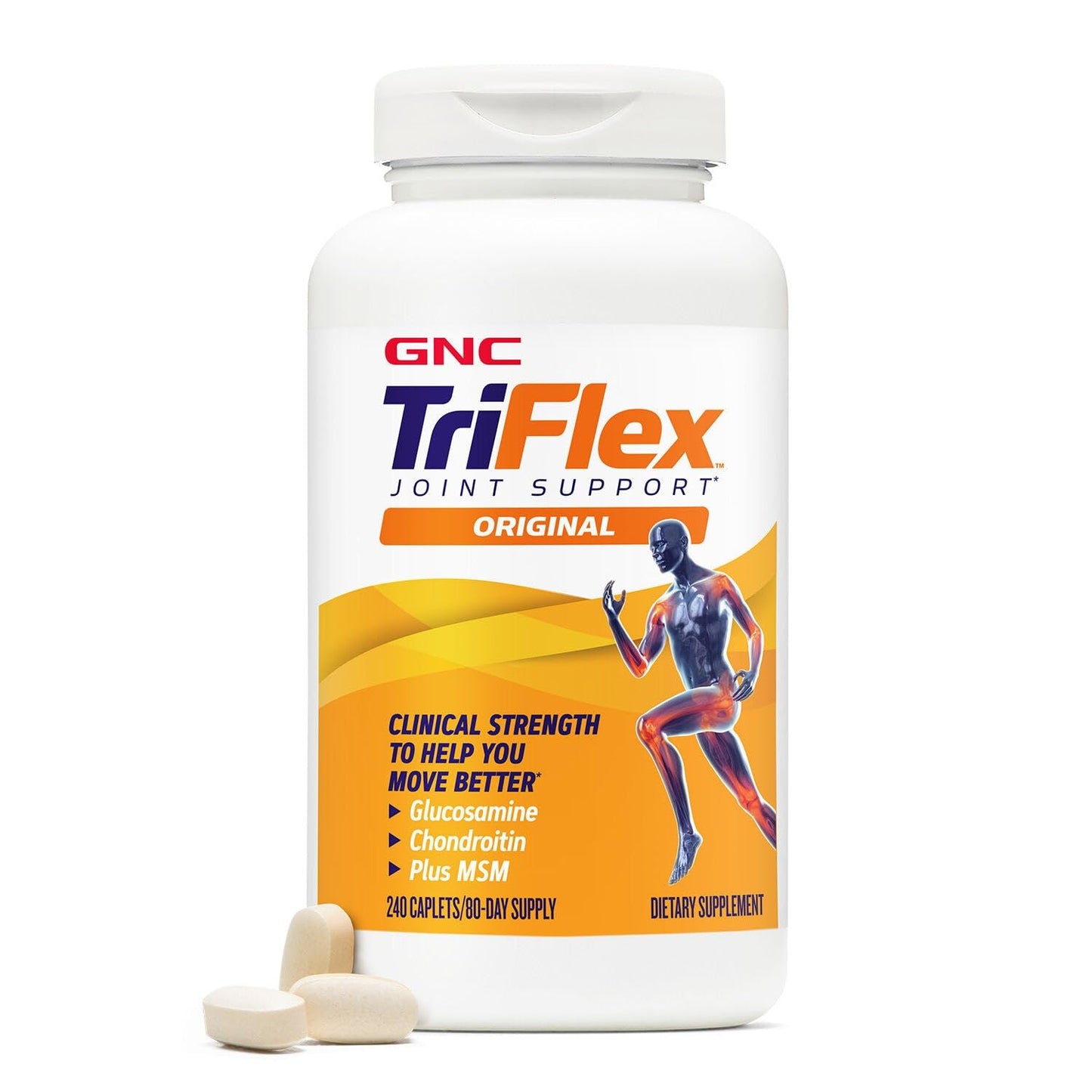 GNC TriFlex Joint Health Supplement | Glucosamine, Chondroitin & MSM | 240 Caplets