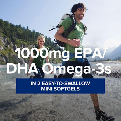 GNC Triple Strength Fish Oil Mini 1000mg EPA/DHA | Heart, Brain & Joint Support | 120 Softgels