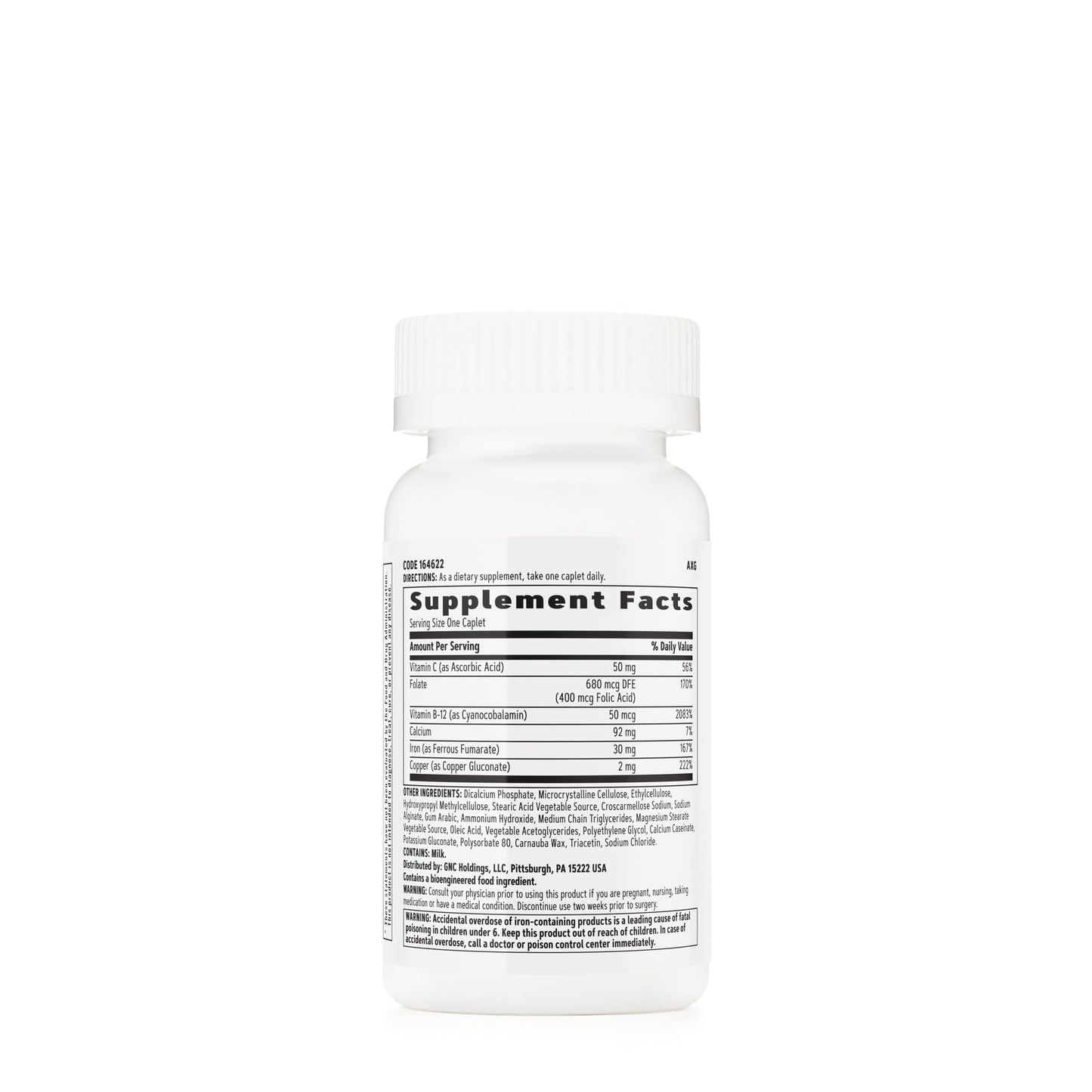GNC Women's Iron Complete Multivitamin - 60 Caplets (Pack of 2) | Enhances Iron Absorption