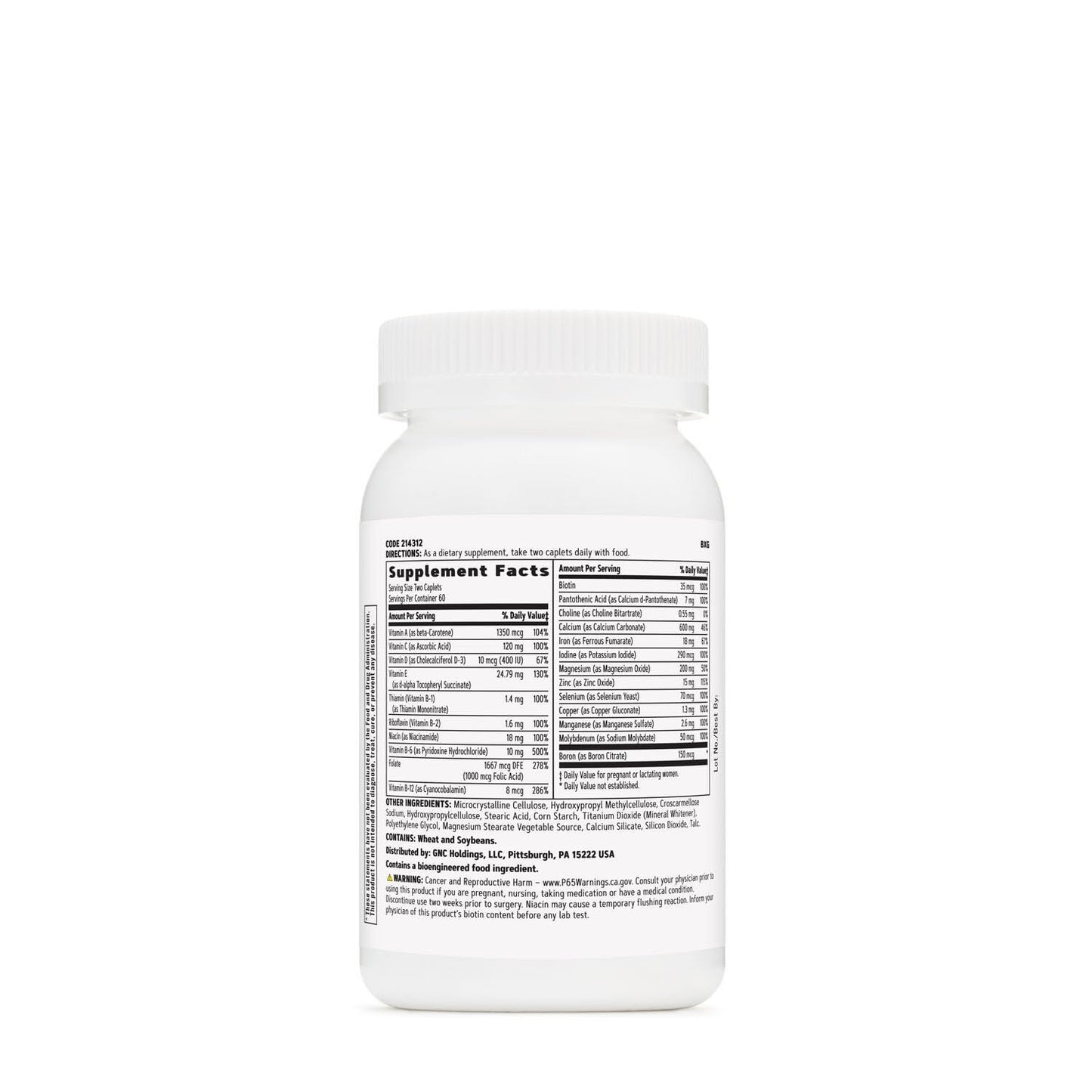 GNC Women's Prenatal Multivitamin with Iron | Supports Pregnancy & Baby Development | 120 Caplets (Pack of 2)